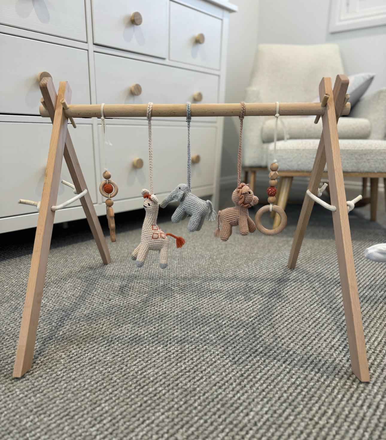 Wooden ‘Crochet Animal’ Play Gym