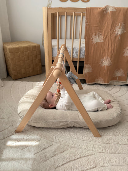 Wooden 'crochet animal' play gym